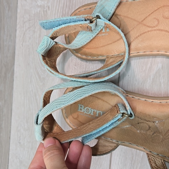 Born Women Ankle Leather Sandals Flats slide shoes sz 10M - Picture 5 of 11